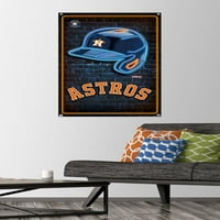 Houston Astros - Zidni plakat neonske kacige s push igle, 22.375 34