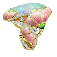 Prstenje > personalizirani emajl Cvjetni pretjerani Ženski oslikani prstenovi nakit poklon nakit zlato 7
