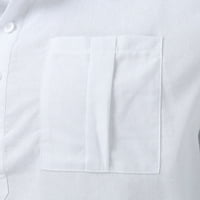 Polo majice za muškarce Muška pamučna lanena obična ležerna košulja širokog kroja Plus size muška s ovratnikom