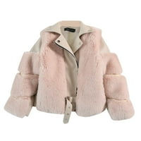 Djevojačke jakne jesen-zima dječja jednobojna jakna s patentnim zatvaračem topla vunena kožna jakna Kaputi djevojačke