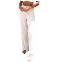 Ženske hlače Ljetni jogger Čvrsta udobna elastična elastična široka noga ležerna labava plaža hlače munja