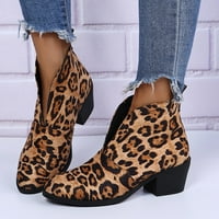 Ženski čišćenje čizme, zimske čizme Žene leopard print cipele casual čizme za gležnjeve plus size klizanje na
