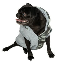 Justice Pet Poliester Split Pas Hoodie, Camo Grey, XL