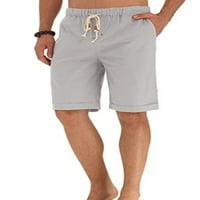 + Muške havajske hlače s elastičnim strukom, jednobojna odjeća za plažu srednjeg struka, ljetne kratke hlače s