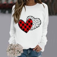 Twishirts for Women Slatka Valentinova grafička ležerna lagana lagana jesenska i zimska majica