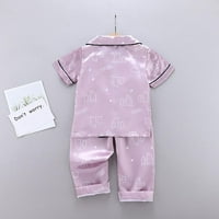 Ljetna dječja pidžama za djevojčice i dječake, Komplet odjeće za spavanje sa stojećim medvjedom, bluza kratkih