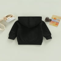 Jesenski ležerni kaput s kapuljačom za malu djecu u boji, jednobojna široka jakna s patentnim zatvaračem s dugim