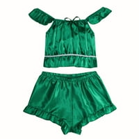 Donje rublje za žene, Ženska Čipka modalna Božićna pidžama, košulja, spavaćica s izrezom u obliku slova a, zelena,