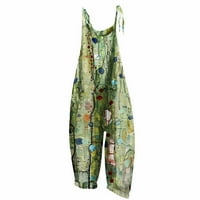 Ženski modni ljetni Slatki labavi casual kombinezon s retro printom na naramenice