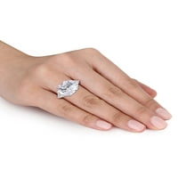 Zaručnički prsten od srebra od kubičnog cirkonija od 3 kamena