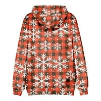 Majice s kapuljačom s kapuljačom za zimski Božićni modni Print preveliki džemper s dugim rukavima Dukserice za