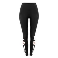 Ženske rastezljive osnovne gamaše za fitness trčanje teretana sportske hlače u punoj dužini, Crne, AA