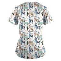 Radne košulje za žene s izrezom i printom u obliku slova u, profesionalni vrhovi pilinga, ljetne majice za njegu,