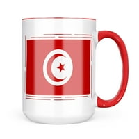 Neonska šalica sa zastavom Tunisa kao poklon ljubiteljima kave i čaja
