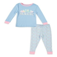 Pidžama Set za djevojčice s dugim rukavima, veličine od mjeseci do 4 godine
