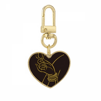 Kultura crni žuti Ručni Lotos zlatni privjesak za ključeve od srca metalni držač za ključeve