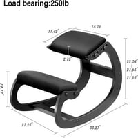 Podesiva stolica za klečanje, drvena ergonomska stolica za ljuljanje-poboljšajte držanje s kutnim sjedalom za