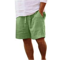 Muške Ležerne udobne mekane lanene pamučne kratke hlače s vezicama za aktivni sport, trčanje, planinarenje, ljetne