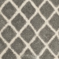 Geometrijski dijamantni tepih od vune, krem siva, 6 '9'