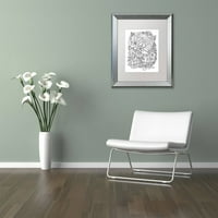 Zaštitni znak likovna umjetnost Flowers 1 Canvas Art by KcDoodleart White Matte, srebrni okvir