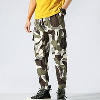 Muške hlače na rasprodaji Plus Size muške sportske casual hlače s modnim printom s džepom na vezici