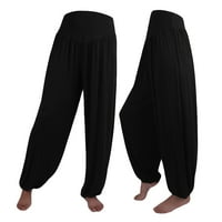 Joga hlače elastične široke ženske sportske mekane Ležerne pamučne plesne hlače ribarske joga hlače