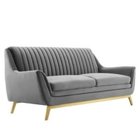Baršunasti kauč od baršuna u sivoj boji