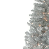 Božićno drvce od umjetne šljokice od 4,5 inča s predosvijetljenjem