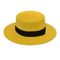 Panama s četvrtastom kopčom s kupolom, slamnati šešir s ravnim vrhom, ljetni šešir za sunčanje na cesti, šešir