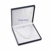 Dvodijelna Japanska Bijela kultivirana Biserna ogrlica od 14 karatnog zlata-kvalitetna ogrlica od 17-18 inča