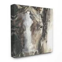 Dekor kuće _ konjske oči bijela i smeđa slika životinja platno zidna umjetnost Ethana Harpera