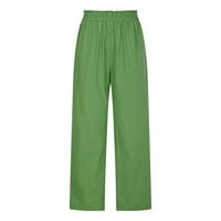 Ženske ljetne Ležerne široke obične hlače za slobodno vrijeme s elastičnim strukom, ravne široke duge hlače, hlače