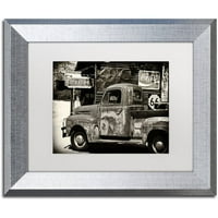 Zaštitni znak likovna umjetnost američki kamion platno umjetnost Philippea Hugonnarda, White Matte, Silver Frame