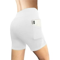 a-size plus hlače, joga kratke hlače visokog struka sa bočnim džepovima, kompresijske biciklističke kratke hlače