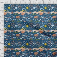 Oneoone pamučni poprilin mornarsko plava tkanina Ocean Život zanatske projekti tkanine otisci po dvorištu široka