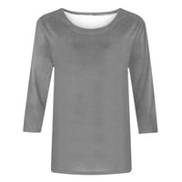 Patlollav plus size ženski zazor, žene vrhovi modni solidna majica bluza rukava srednje duljine