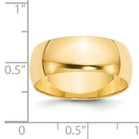 Kvalitetno zlato od 9080 - polukružni prsten od žutog zlata od 12,14 karata-veličina 12,5