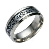 Čelični čelik s srebrnim nehrđajućim titanovim prstenom Dragon Dragon Ring Zlatni prstenovi Jednostavni prstenovi