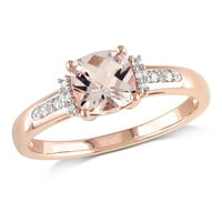 Zaručnički prsten od 10 karatnog ženskog Morganita i dijamanta s naglaskom na ružičastom zlatu od 10 karata