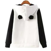 Ženski pulover od flisa dugih rukava s kapuljačom tople jesenske / zimske majice s Panda vrhovima u veličini