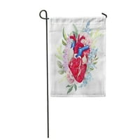 Akvarel cvjetni Boho stil sa srcima i cvijećem jorgovan i božur objekt vrtna zastava Ukrasna Zastava banner za