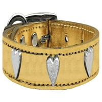 Kožna ogrlica za pse u obliku srca, Zlatna, Ohr