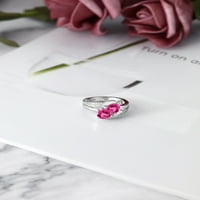 Kralj dragulja 1. Prsten od sterling srebra sa safirom koji je stvorio ružičasti Karat i bijelim safirom koji