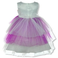 Slojevita haljina za djevojčice u boji lavande u boji lavande, -