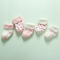 Par pamučnih čarapa za bebe, Set pamučnih čarapa za novorođenčad s elastičnim otvorom za zagrijavanje