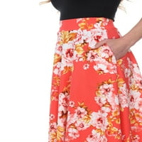 Ženska midi suknja s cvjetnim printom