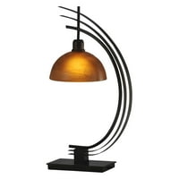 Akcentna stolna svjetiljka-brončana završna obrada-jantarna staklena Svjetiljka