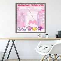 Hello Kitti i prijatelji-Kavajski plakat na zidu u Tokiju, uokviren 22.375 34