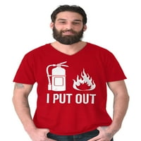 Ugasite vatru vatrogasac majica s izrezom u obliku slova U, majice za muškarce u obliku slova u, Majica u obliku