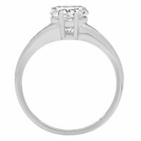 1. dijamantni prsten od bijelog zlata od 18 karata s imitacijom prozirnog dijamanta u obliku srca od 9,5 inča